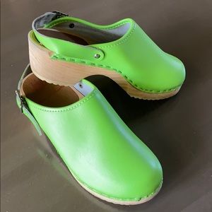 Hanna Andersson Green Swedish Wooden Clogs